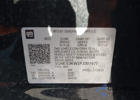 2023 Chevrolet Traverse Awd Rs from USA, damaged, VIN 1GNEVJKW1PJ307977